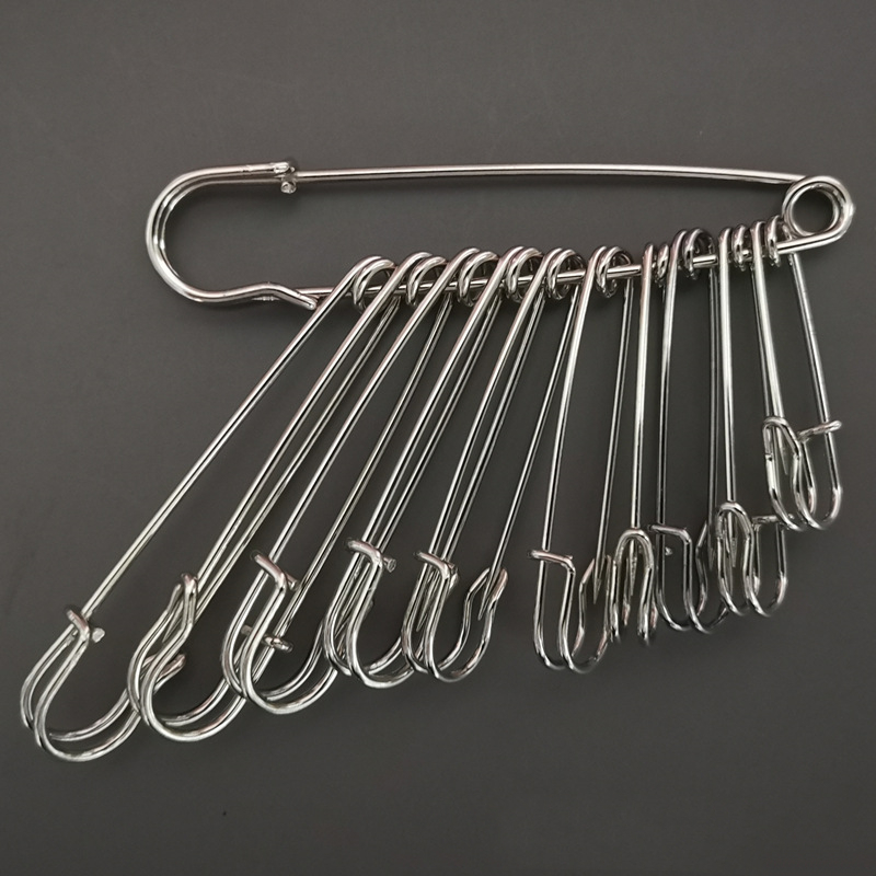 1/5/10 sztuk 10cm agrafka s spinacz robić papieru DIY narzędzie robić szycia złoty srebrny czarny brąz metalowe igły duże agrafka broszka akcesoria: M / Srebrny