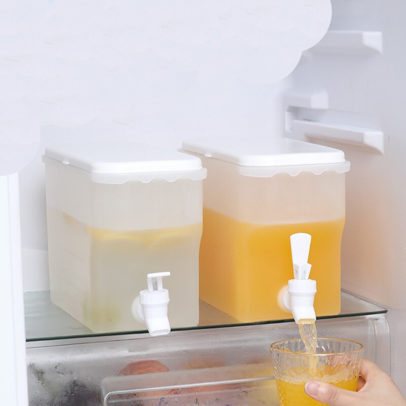 Refrigerator Cold Drink Water Tank With Faucet Fruit Teapot Lemonade Tank Cold Water Bucket Ice Water Tank For The Refrigerator