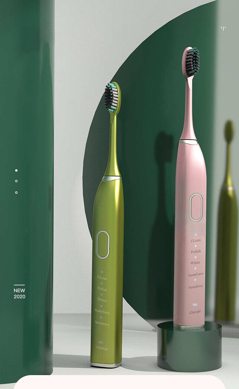 Brosse à dents ultrasonique puissante, Rechargeable par USB, pour adulte, électronique, lavable, facile à détendre,