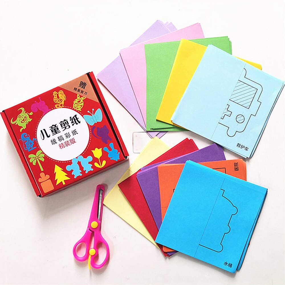 120Pcs/200Pcs/240Pcs Kids Cartoon Kleur Papier Vouwen En Snijden Speelgoed Kind Kingergarden Art Craft diy Educatief: 120Pcs