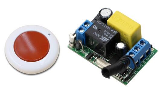 Most Simple Wiring AC 220 V 1CH Wireless Remote Control Switch System Receiver & Wall Panel Sticky Remote Controller: 433mhz red