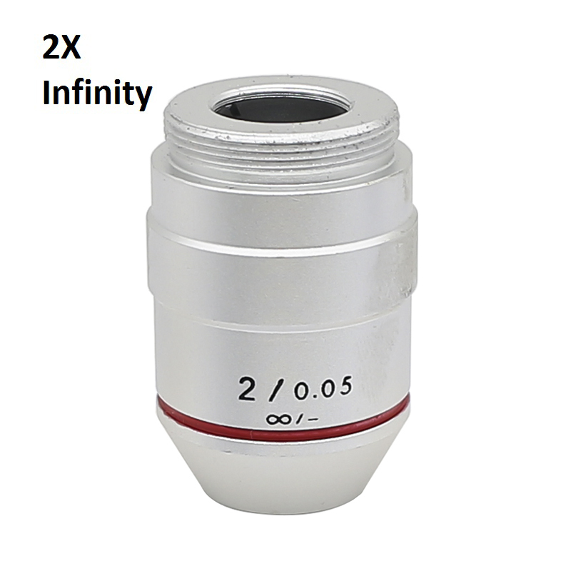 1X 2X Achromatic Objective Lens Infinity Objective for 195 Biological Microscope Accessories with RMS Thread Low Magnification: 2X-Infinity