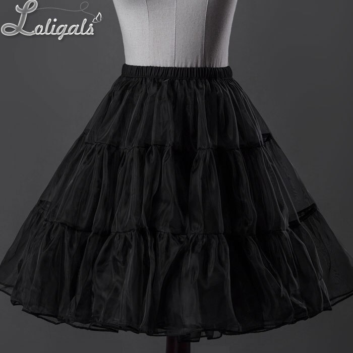 Daily Casual Midi Organza Petticoat Sweet Short Skirt by Classical Puppets