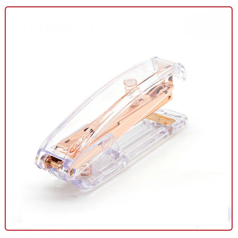 Rose Gold Stapler Transparent Edition Metal Manual Staplers 24/6 26/6 With Staples Office Accessories School Stationery Supplies