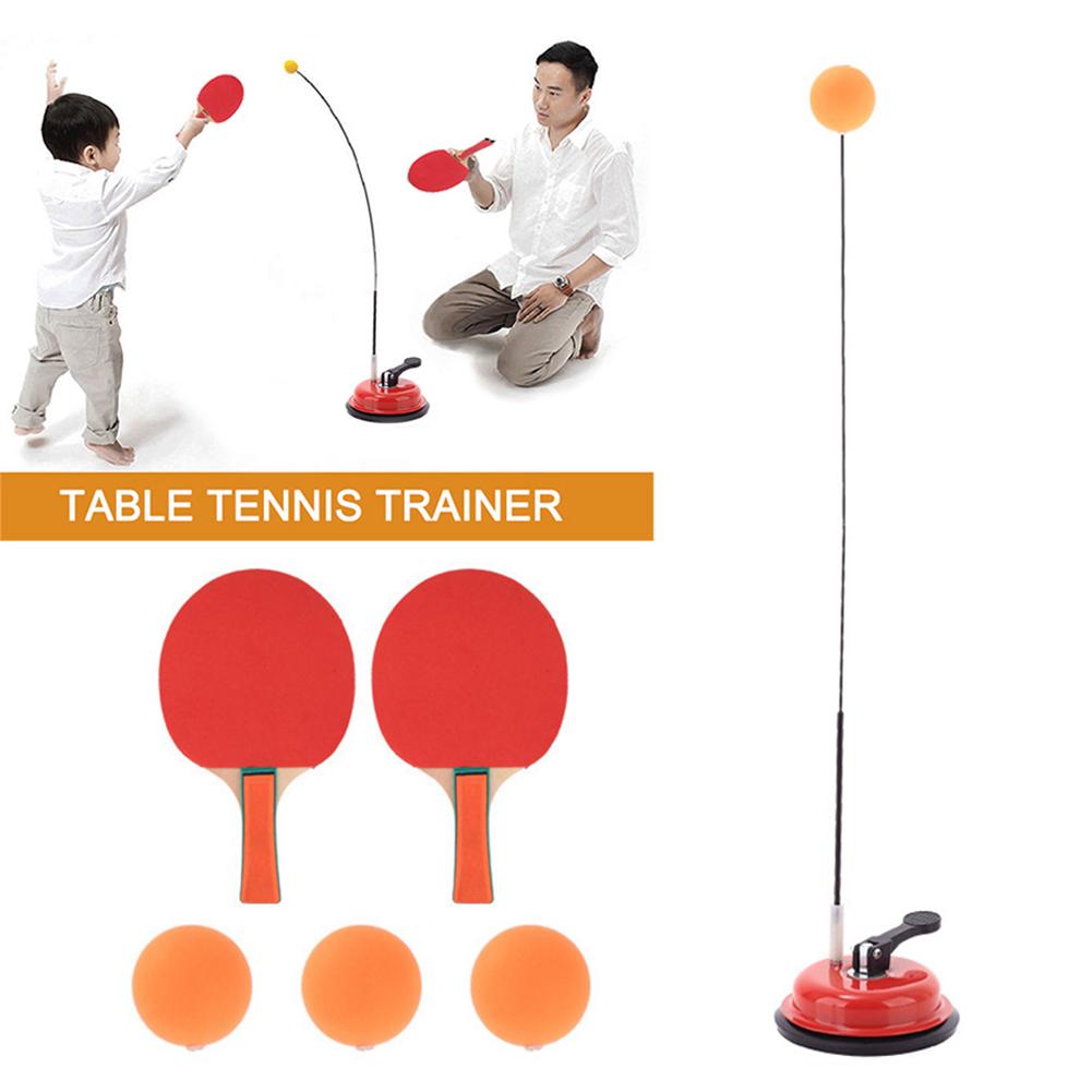 Portable Table Tennis Trainer Soft Rubber Wooden Material Training Ball Outdoor Parent-child Pitching Serve Machine Trainer