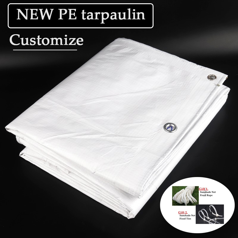 Lona grossa da barraca de 0.32mm ao ar livre branco jardim plantas toldo pano caminhão do carro à prova de chuva de encerado pano pátio