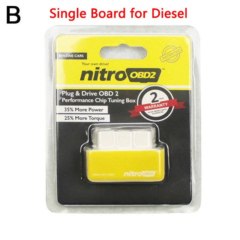 Boîte de réglage de la puce Eco OBD2, économie de carburant, carburant, carburant, NitroOBD2, plus de puissance, Nitro, essence, , 15%: Yellow Single Board