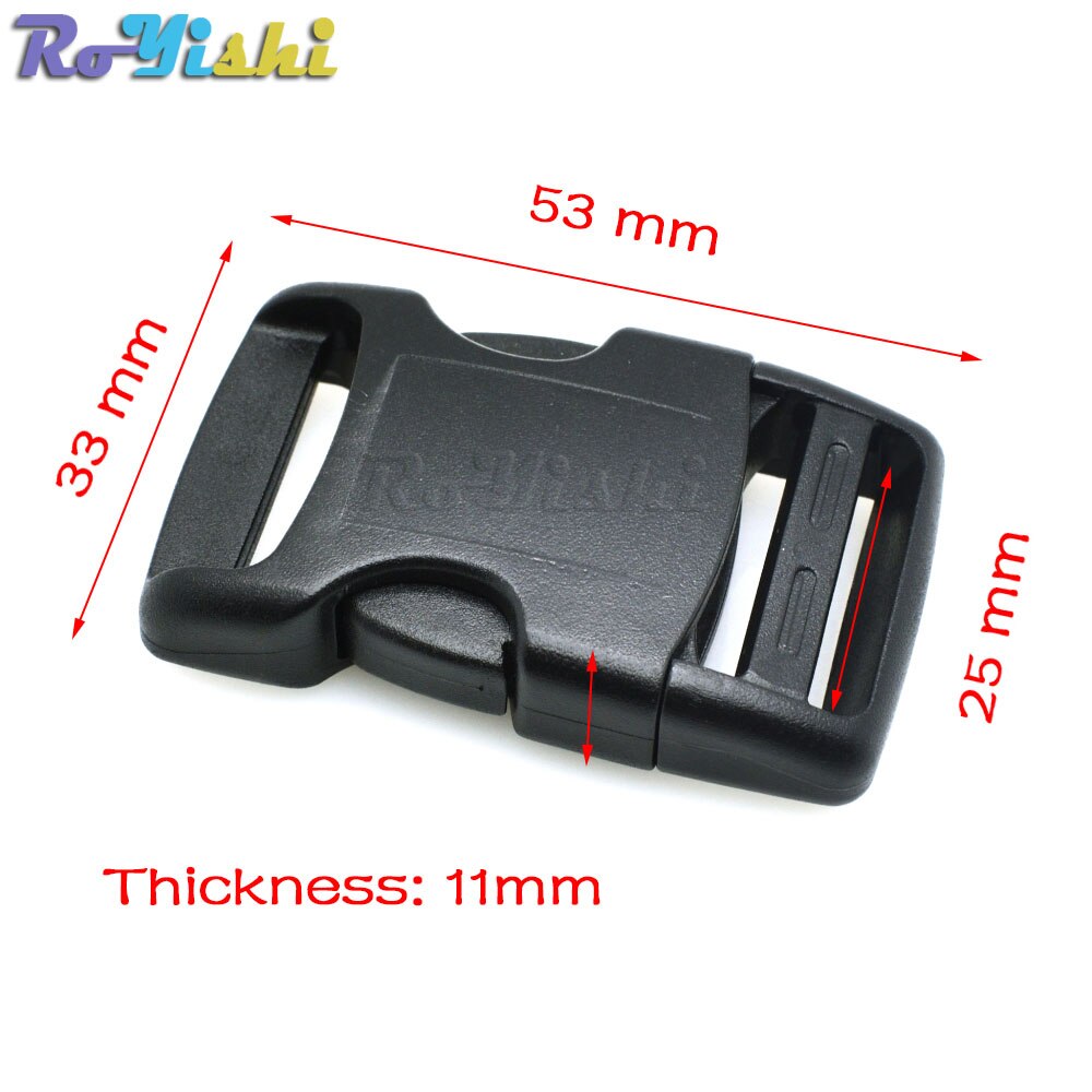 1"Plastic Side Release Buckles Black For Backpack Webbing 25mm