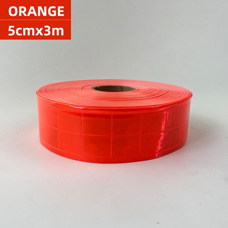 Banda de celosía reflectante para ropa, señal de advertencia de seguridad, cinta reflectante de costura, material reflectante para uso en tráfico, 5cm x 3m: 5cmX3m red