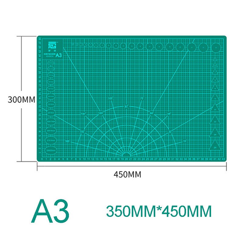A1/a2/a3/a4/a5 multifunktions pvc selvhelende skæremåtte skæreplade bord papirskærer diy håndværktøj kontor skoleartikler: A3 450mm-350mm