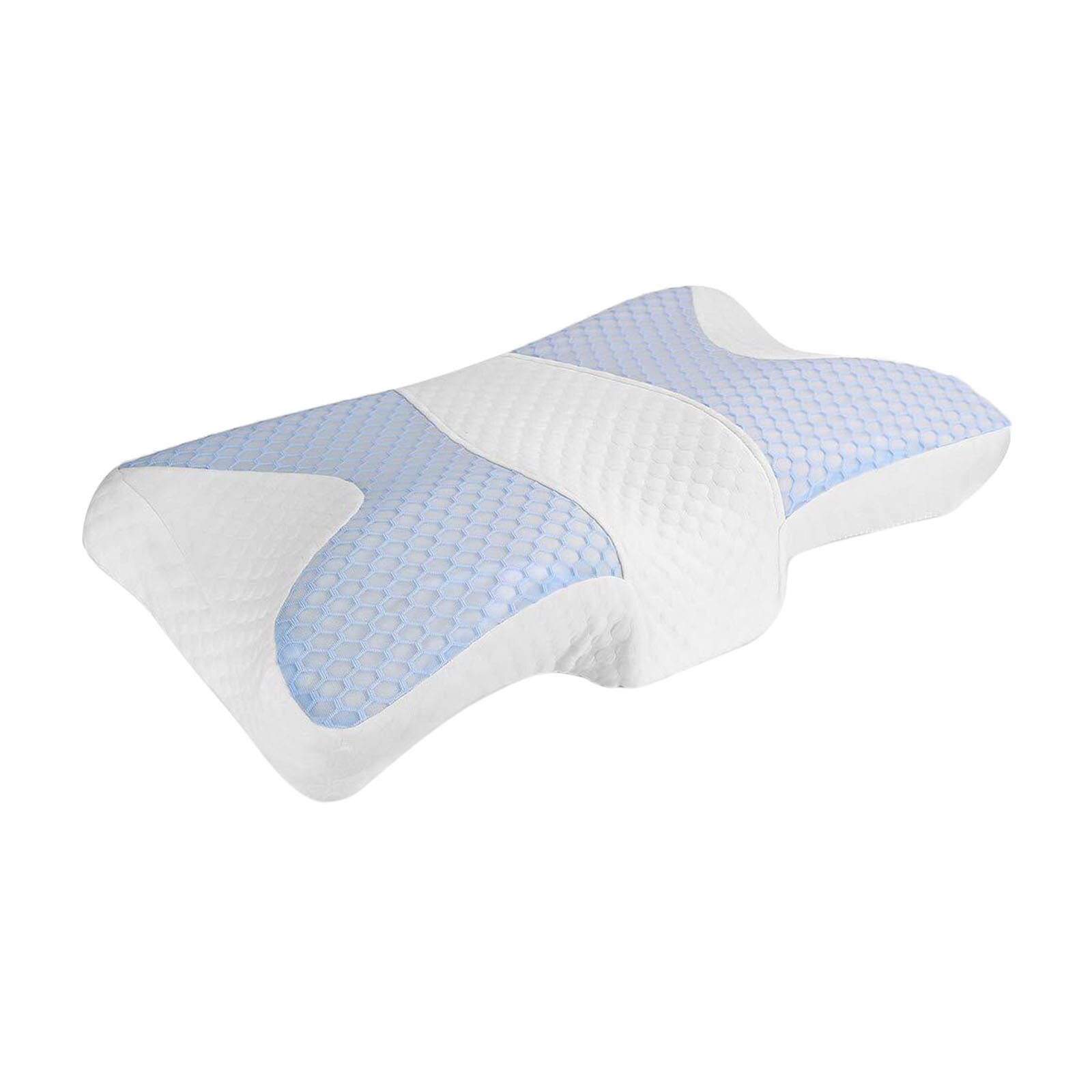 Cervical Memory Foam Pillow for Sleeping Orthopedic Neck Pillow with Contouring Neck Pain Ease for Side/Back/Stomach Sleeper: Blue