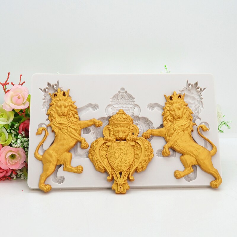 Nuovo stampo in silicone Leone per decorazione di torte in rilievo strumenti per decorare torte fondente in resina stampi per cioccolato accessori da cucina
