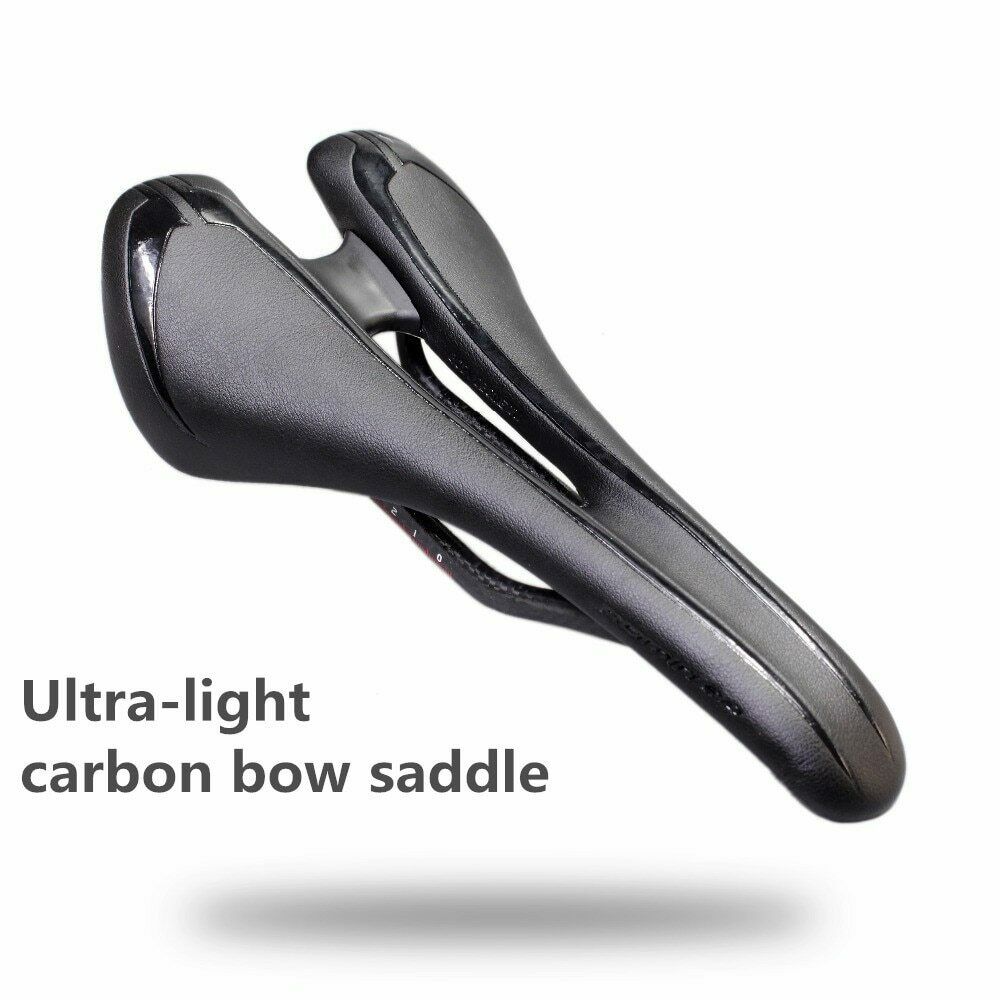 Kocevlo Kocevlo Selle De Vélo En Fibre De Carbone Légère Avec Housse En Cuir PU, Siège De Vélo VTT/route Confortable En Bleu, 270x143x40mm, 150g