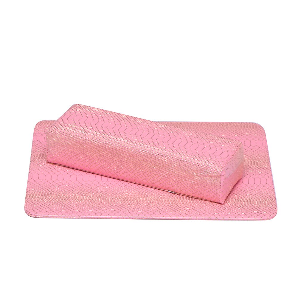 Pu læder nail art pude blød hånd pude pude holder armlæn nail art stand til manicure pude negle værktøj udstyr: Lyserød