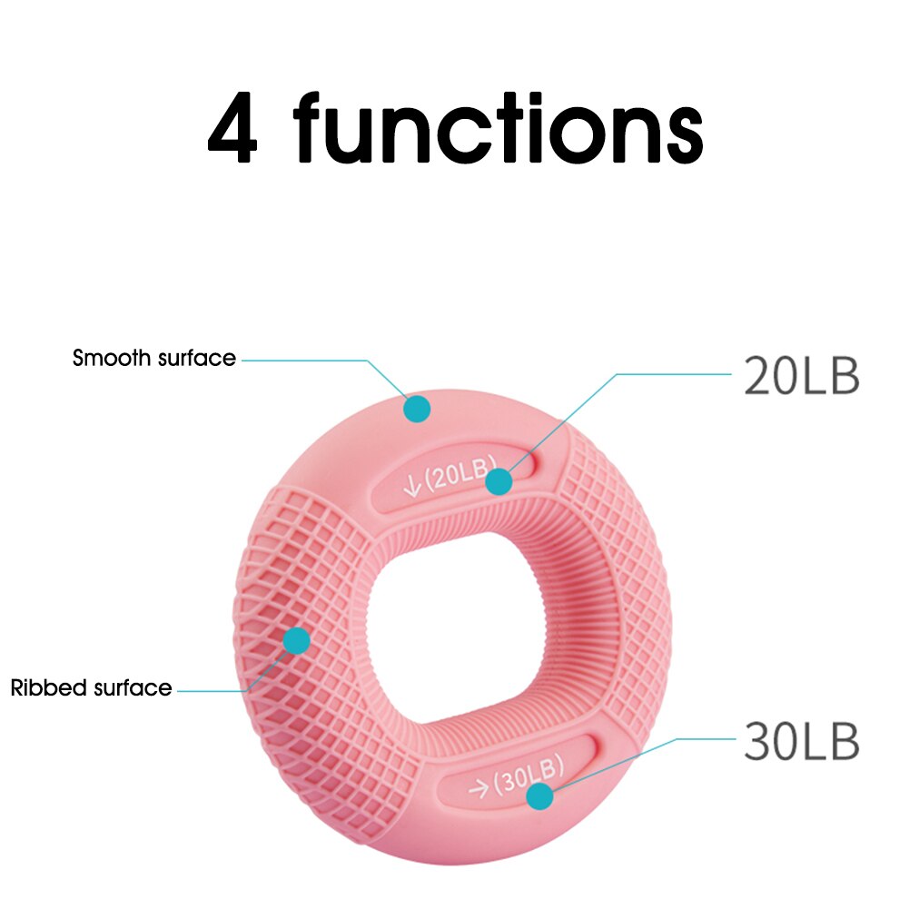 Handgreep Strengthener Siliconen Grip Ring Grip Exerciser 2 Sterktes In Een Voor Arm Spier Training Revalidatie Fitness