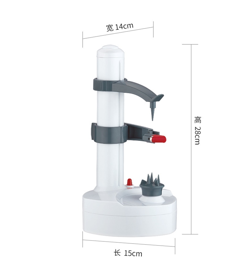 Pelador eléctrico de acero inoxidable multifunción 2 en 1, pelador automático de frutas y verduras, tres hojas de repuesto, máquina peladora de patatas