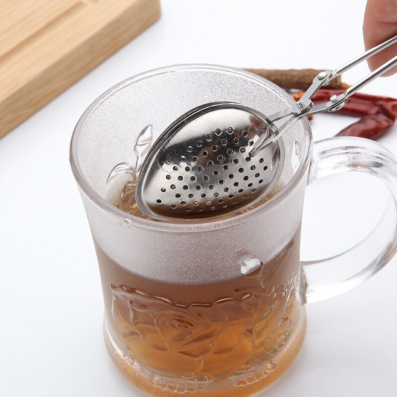 Infusor de té de acero inoxidable, esférico de malla para infusiones de té, herramientas de café, hierbas aromáticas, filtro, mango, Bola de olla ,