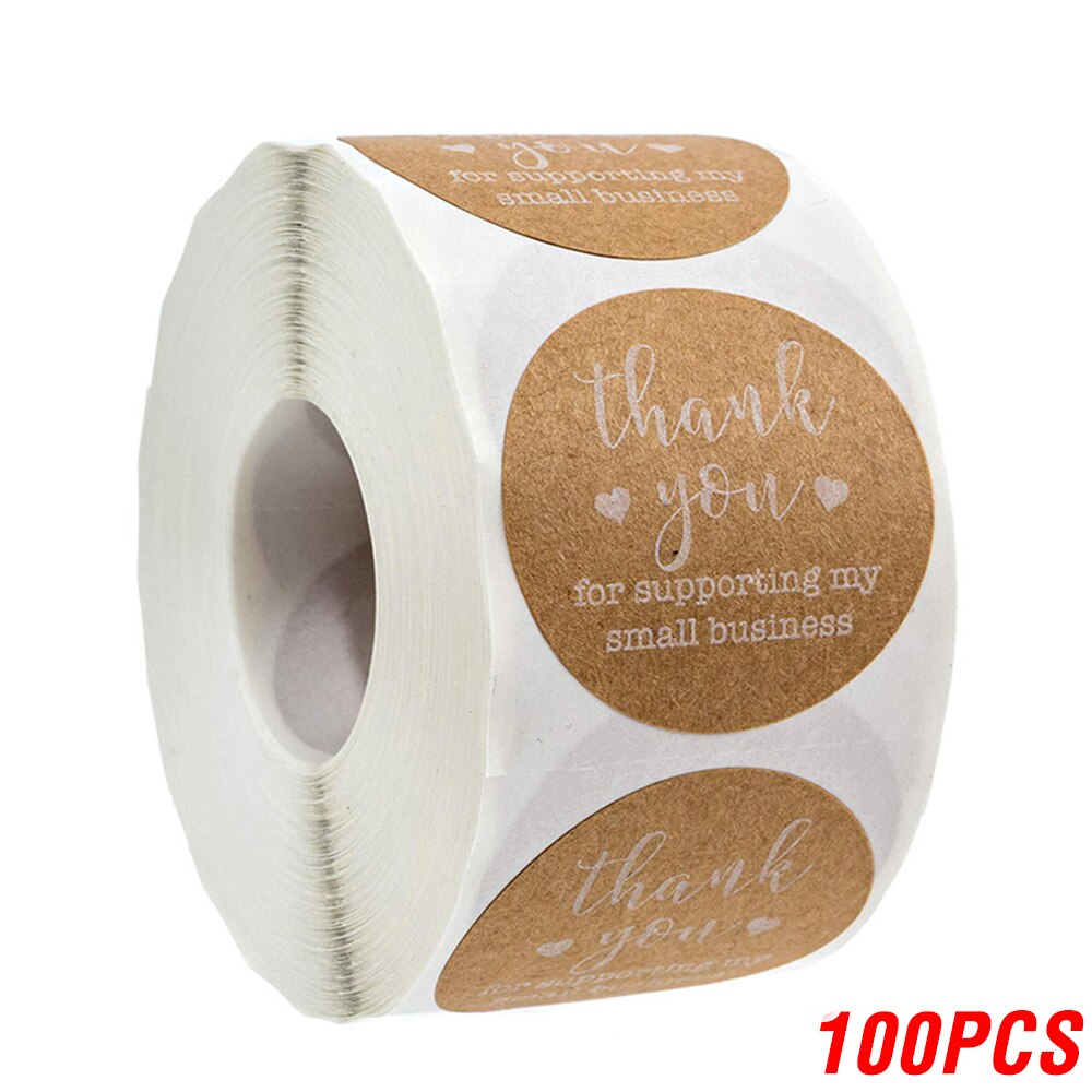 100-500Pcs Kraft Paper Self Made Sticker Met Liefde Plakboek Envelop En Verpakking Sticker Manual Maken Briefpapier label: YH27-100pcs