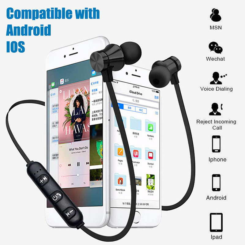 Magnetic Drahtlose Bluetooth Kopfhörer Stereo Wasserdichte Sport Earbuds In-ear Headset Kopfhörer mit Mic Für iPhone Samsung