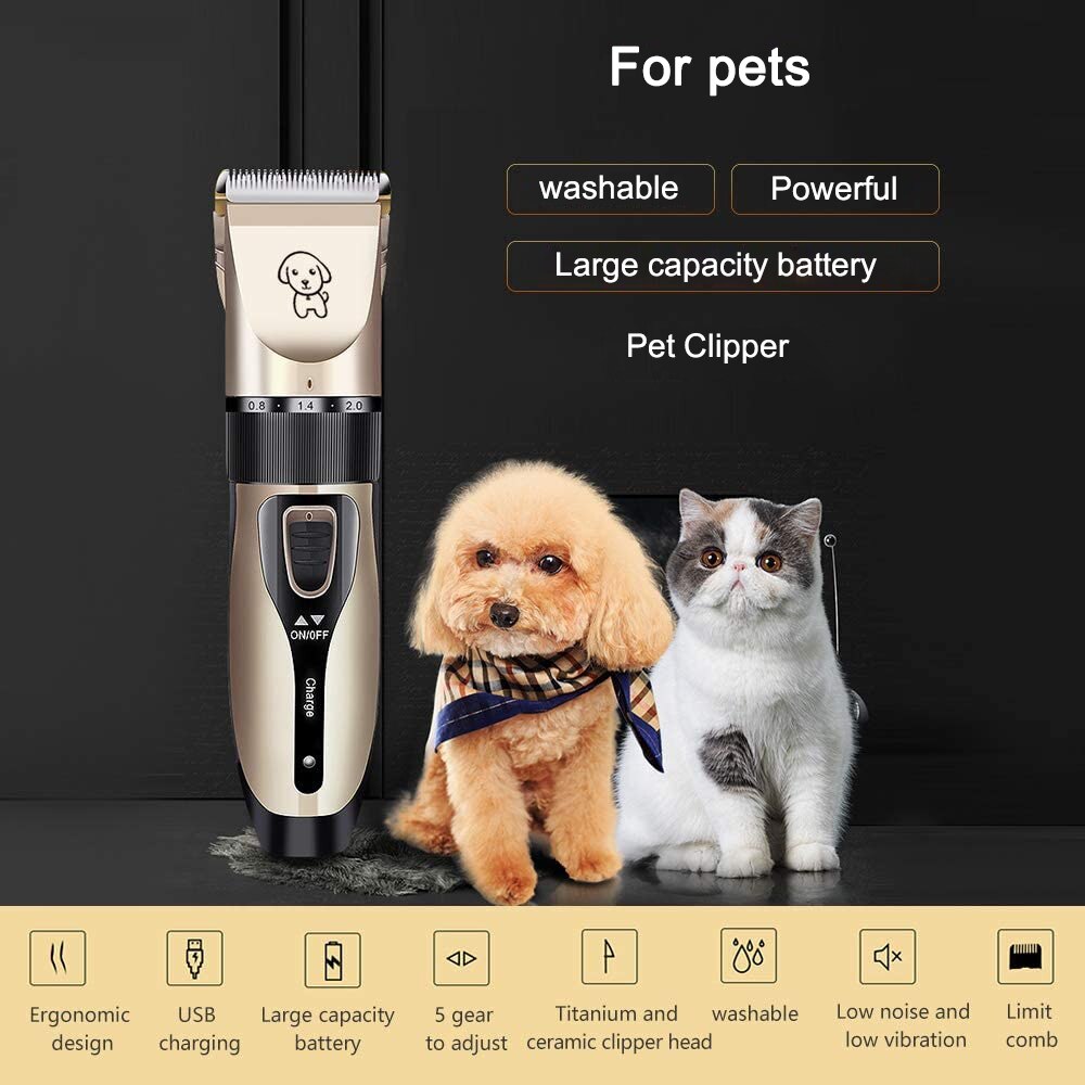 Hond Tondeuses Laag Geluidsniveau Usb Oplaadbare Huisdier Professionele Grooming Machine Tool Pet Grooming Tondeuse Hond Kat Supplies
