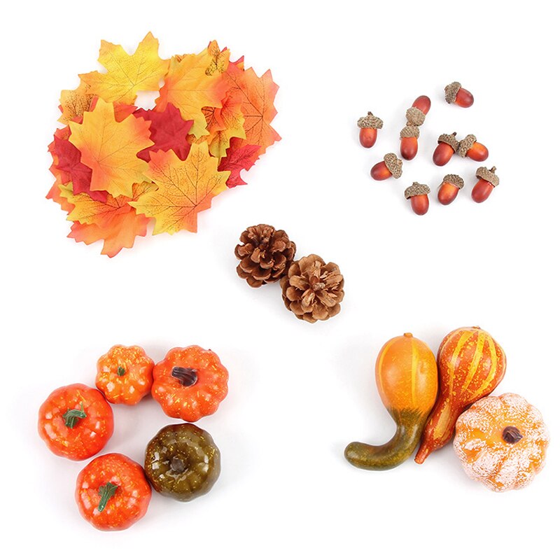 Simulation de citrouille pour Halloween, 50 pièces, 86 pièces, 166 pièces, décoration artificielle, accessoires végétaux de fête, DIY