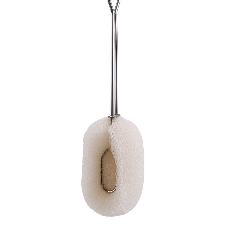 Cleaning Tool Sponge Brush Stainless Steel Handle Cup Cleaning Brush For Bottle Feeding Replaceable Sponge Head Bottle Brush: Default Title