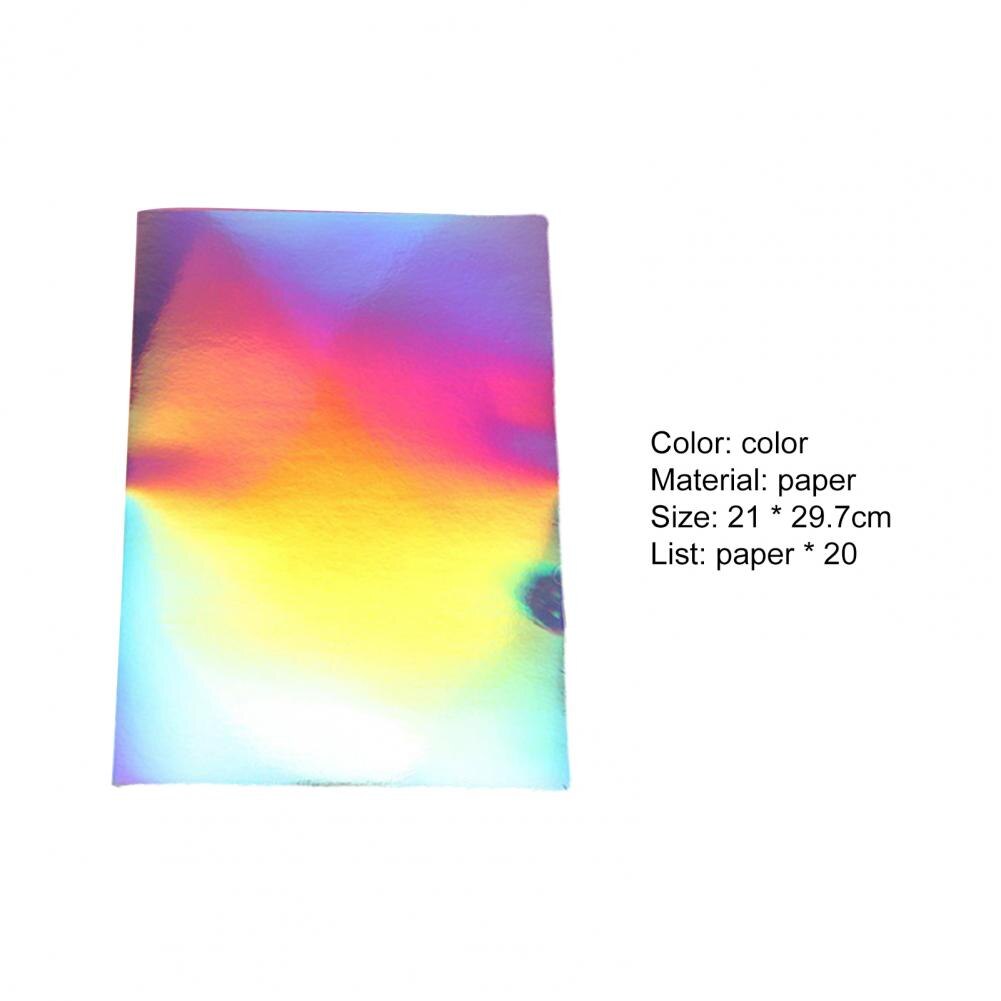20pcs Holographic Stickers Self Adhesive Waterproof Paper Printable No Odor Sparkling Holographic Premium Sticker for Office