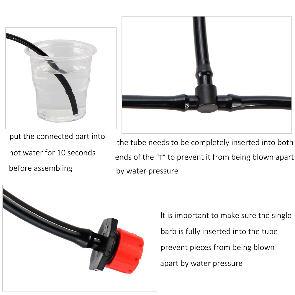Garden Irrigation Kit Fog Nozzles Automatic Spray Sprinkler System 4/7mm Misting Watering Hose With Adjustable Dripper Connector