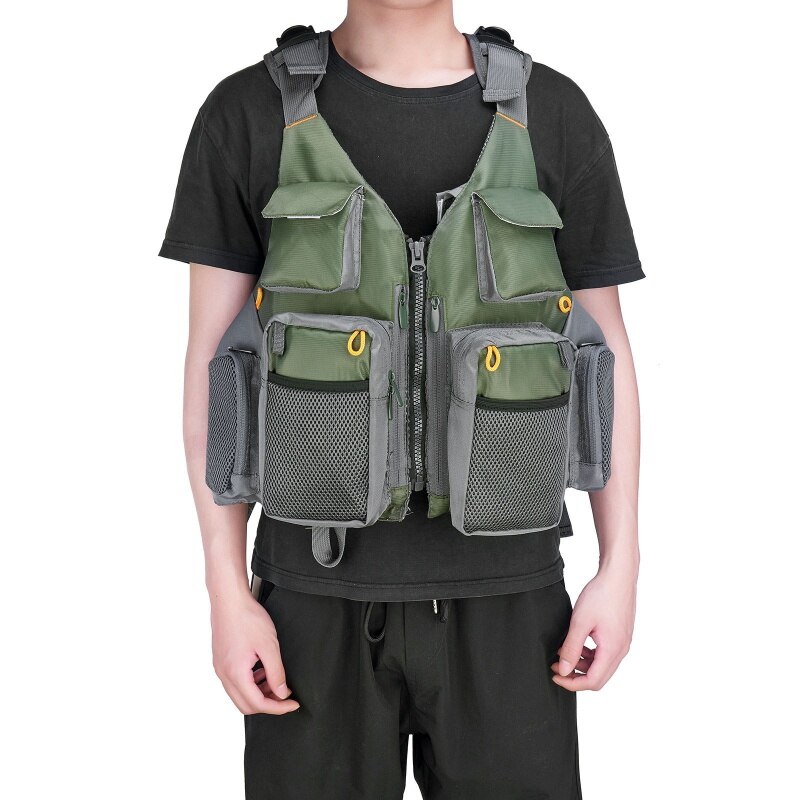 Gilet Utilitaire Homme Vintage – Beige – Taille S – Multi-poches Zippées – Chasse Pêche