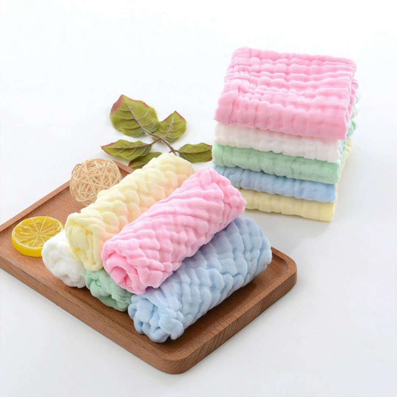 Baby Muslin Washcloths 6 Layers Cotton Bath Towel Absorbent Newborn Face Wipes