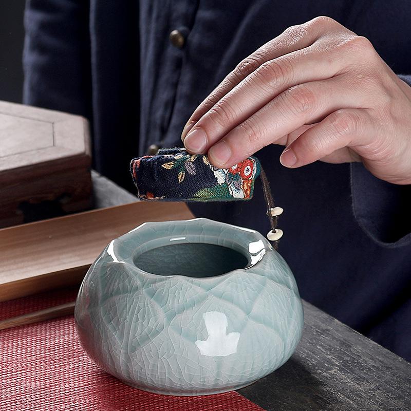 Contenedores de té chinos Vintage, Mini cajas de almacenamiento de cerámica, contenedor Retro sólido de té, organizador de cerámica, lata de té y cena para el hogar