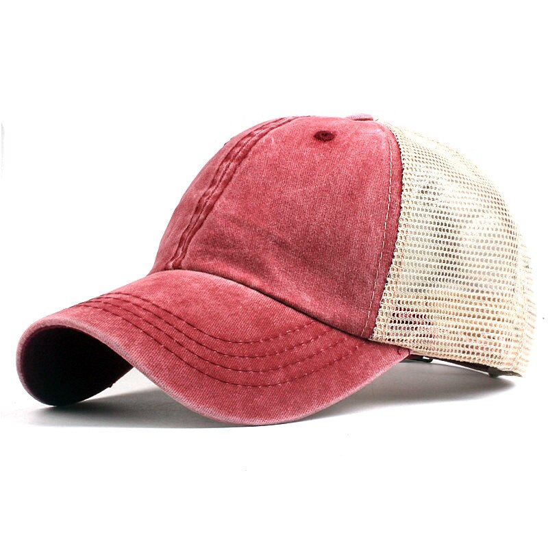 Xthree kvinders mesh baseball kasket til mænd sommer cap snapback hat til kvinder bone gorra casquette hat: Burgunder