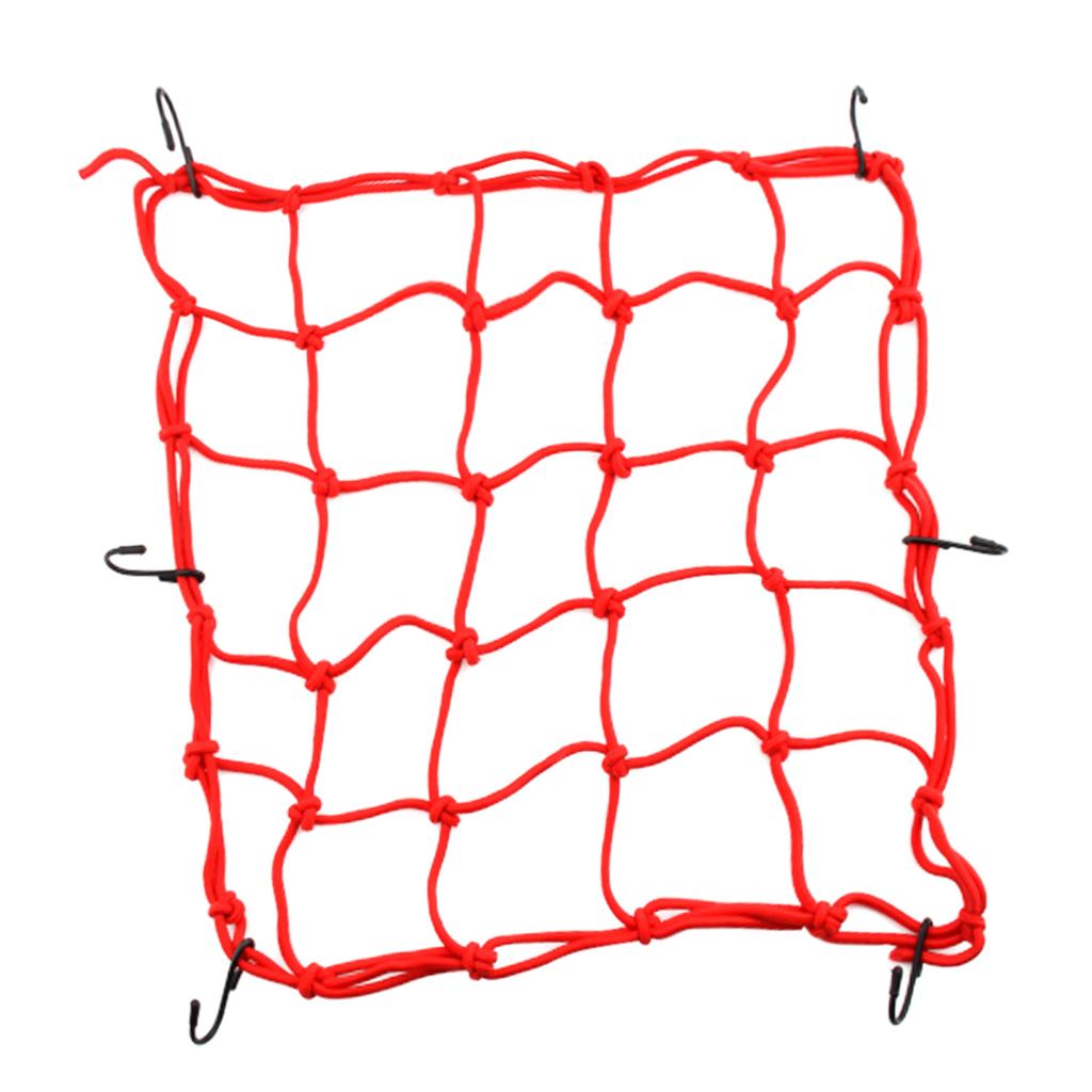 Motorcycle Bike Cargo Elastic Net Luggage 6 Hooks Mesh Holder Red 40*40cm