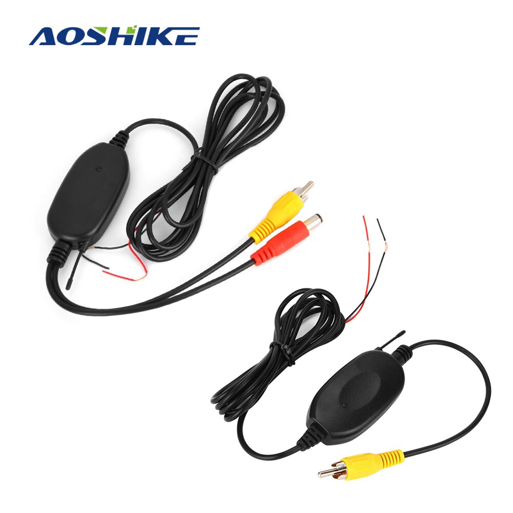 AOSHIKE 2.4GHZ Vehicle Camera RCA Wireless Transmitter Receiver for Rear Reversing Camera Monitor DC12V Rear View Camera