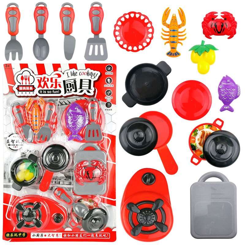 Casa de juego para niños, juguete de cocina, modelo educativo para niña, vajilla, conjunto de vajilla, puesto, superventas, cruzado
