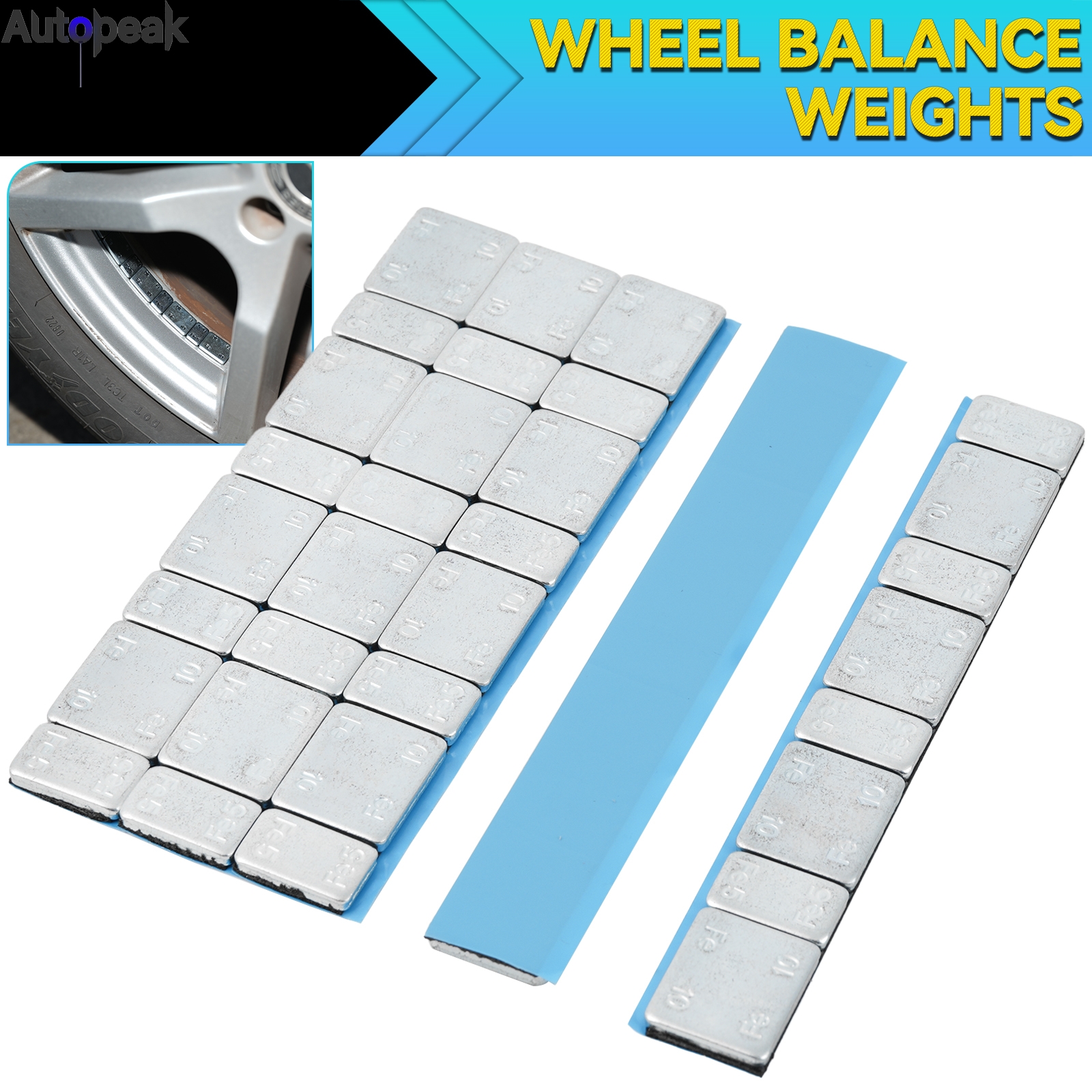 Tire Adhesive Balancer Iron 300g 40Pcs/lot Wheel Balance Weight Universal For Car Motorcycle Bike Auto Tyre Hub Block 5g/10g