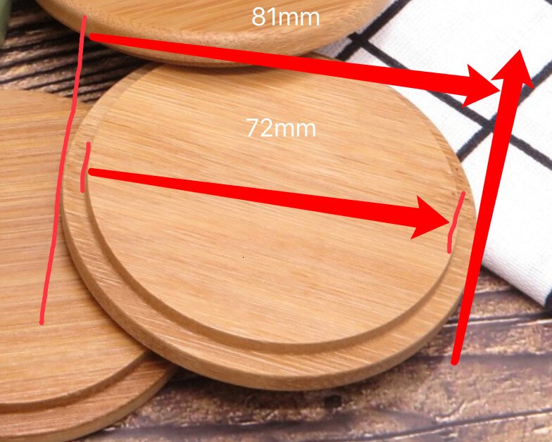 Bamboe Boom Deksel Bamboe Cup Cover Marc Cup Cover Kaarsen Potten Deksels Kaars Maken Diy Thee Bamboe Deksels: 1 pcs 81mm