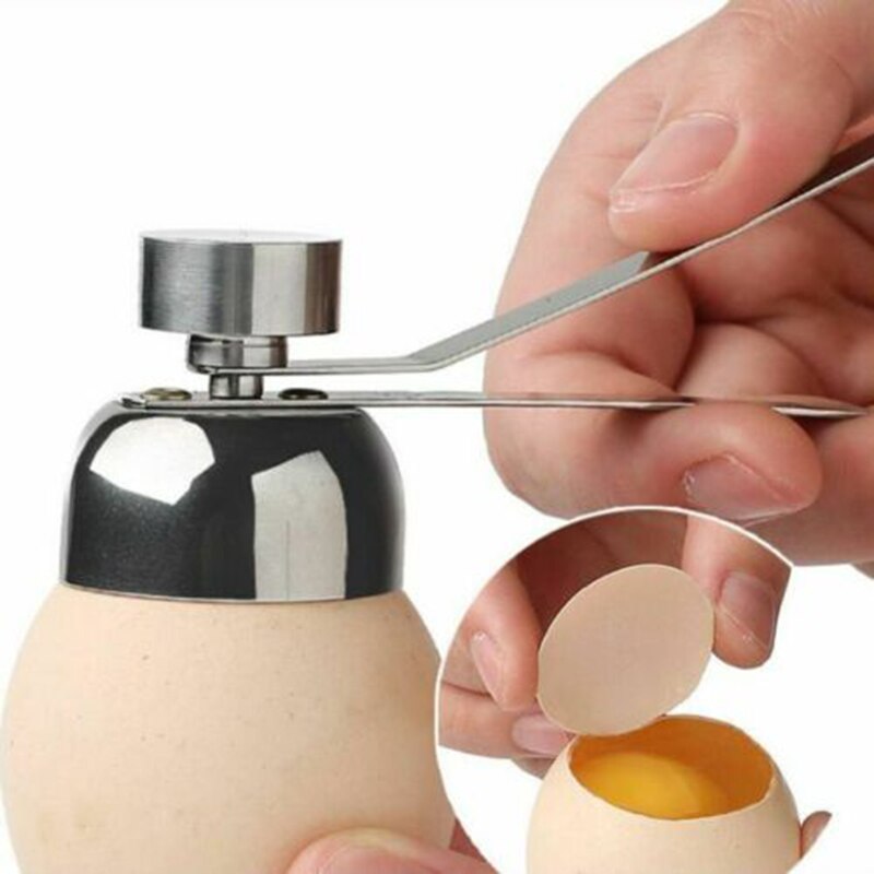 Abridor de huevos de acero inoxidable, utensilio de cocina para abrir huevos duros y suaves de 10,5x3,5x3,5 cm TB