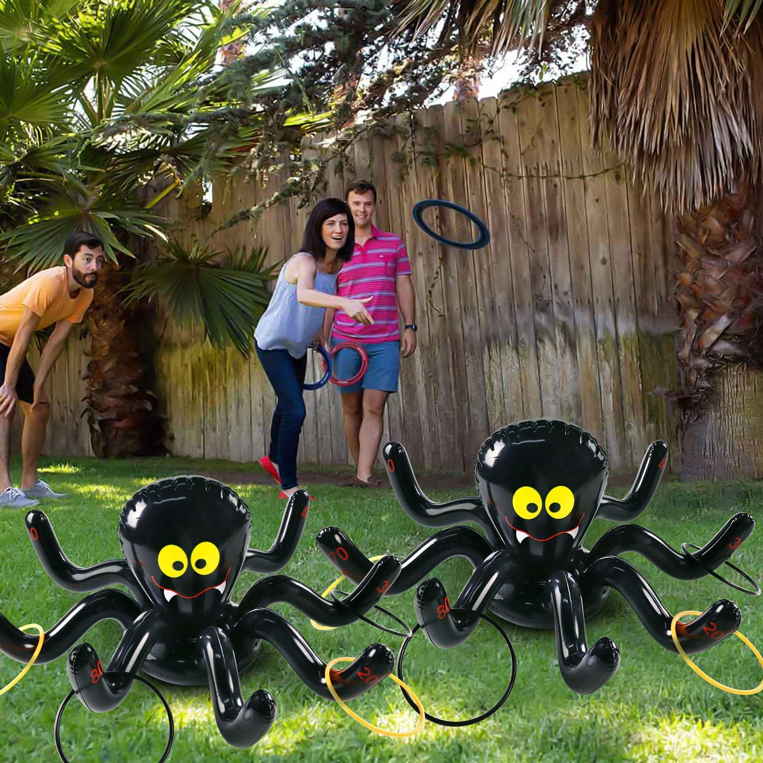 Max Fun Halloween Ring Toss Spel Opblaasbare Spinnen Voor Kids Halloween Party Gunsten Binnen Buiten Party Game