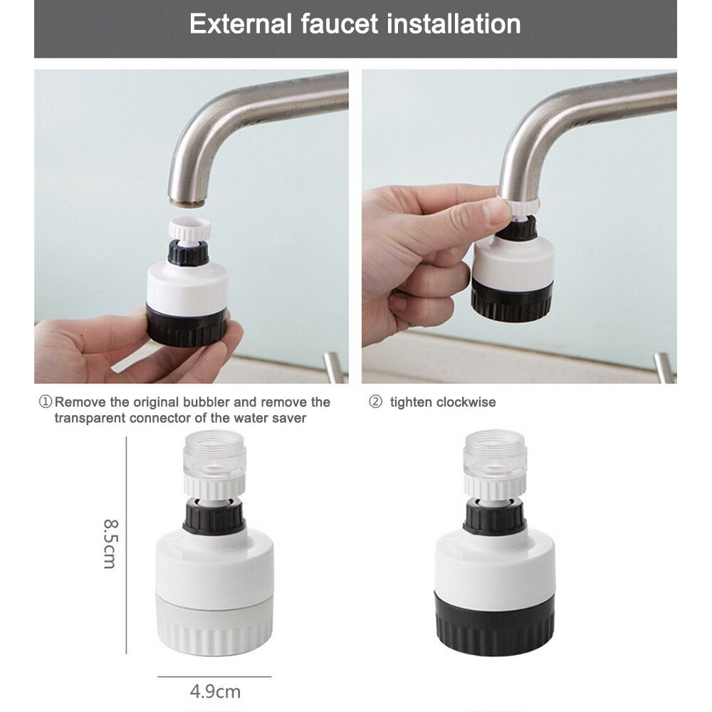 360 degree rotatable shower home faucet booster shower pulse shower double mode water saver