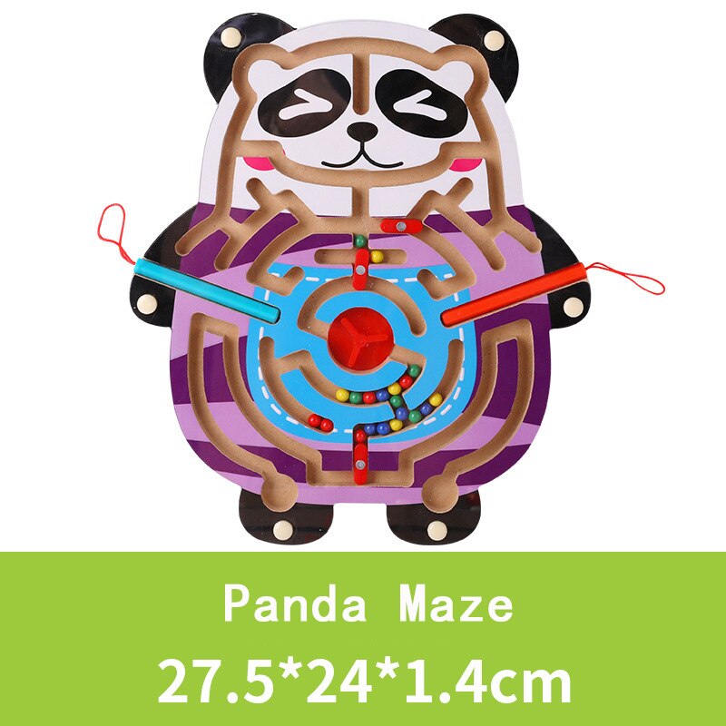 Big Size Animal Cube Puzzle Maze Toy Game Wood Magic Games Magnet For Children Adult Cube Puzzle Education Balance Magnetic Maze: Panda