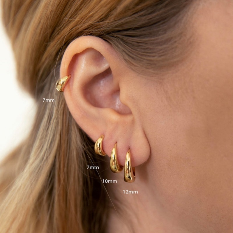 Pendientes de aro clásicos para mujer, Pendientes gruesos de acero inoxidable de Color dorado, tendencia 2025, nuevos en Pendientes minimalistas, aretes de joyería