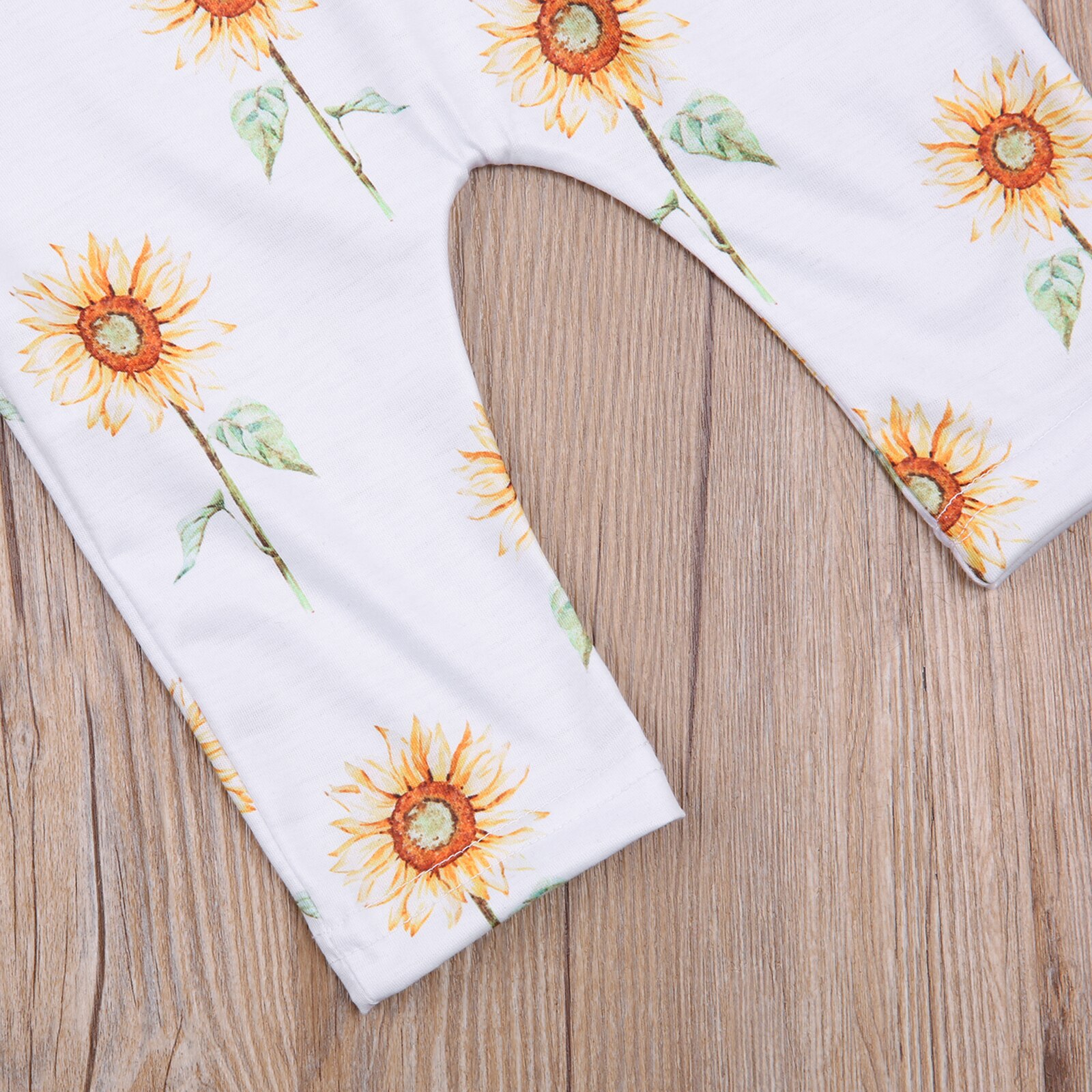 Focusnorm 0-24M Zomer Baby Meisjes Jongens Rompertjes Zonnebloemen Print Mouwloze Knop Strap Jumpsuits