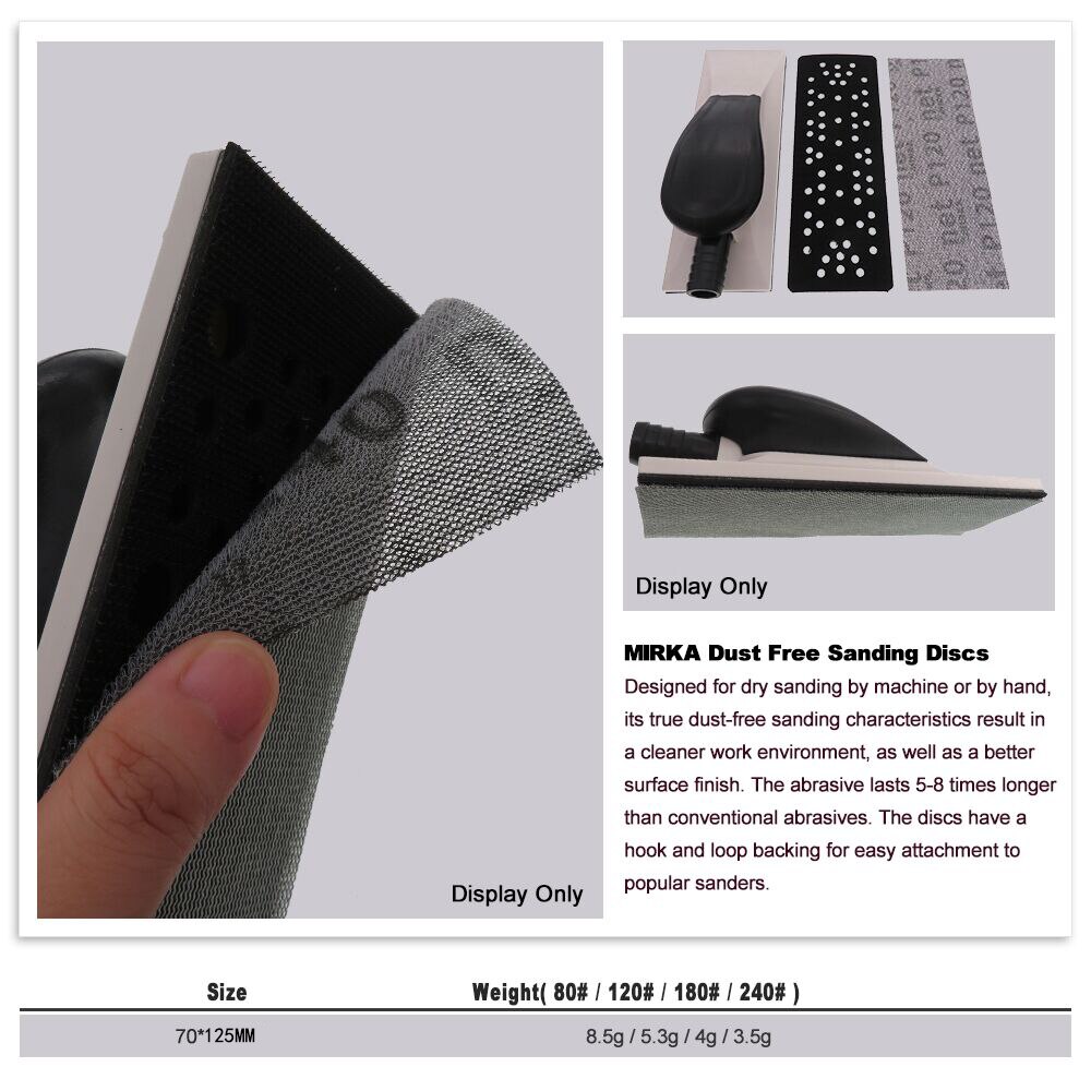 Discos de lijado de malla antipolvo para coche, lija abrasiva de bucle de gancho seco de 125x70mm, grano 80-320 para pulido de vidrio y madera