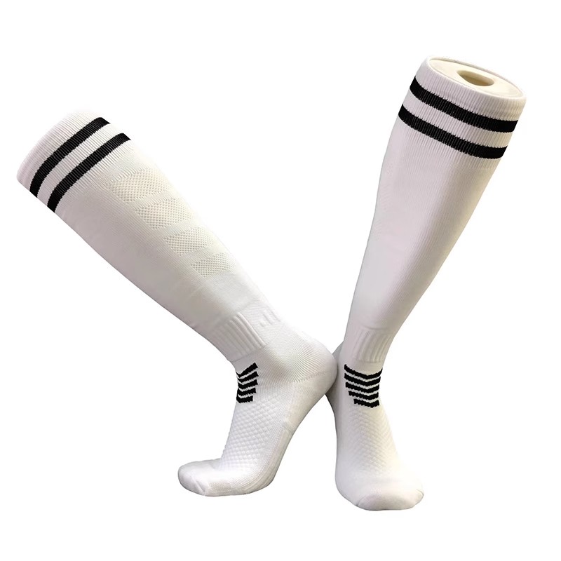 Calcetines de fútbol profesionales para niños y adultos, medias largas de entrenamiento hasta la rodilla, transpirables, de nailon: L / Azul