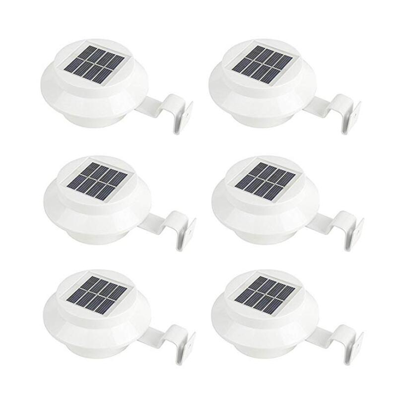4/ 6 -pack ränna solar lampor utomhus led vattentät diskbänk lampor soldrivna för staket tak ränna trädgård gård tak vägglampa