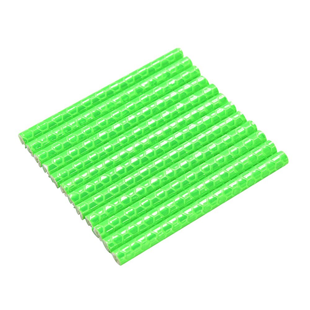 Kleurrijke 12Pcs Reflector Fiets Velg Sprak Strip Bike Mount Waarschuwingslampje Strip Buizen Bike Tire Reflecterende Decoartion: green