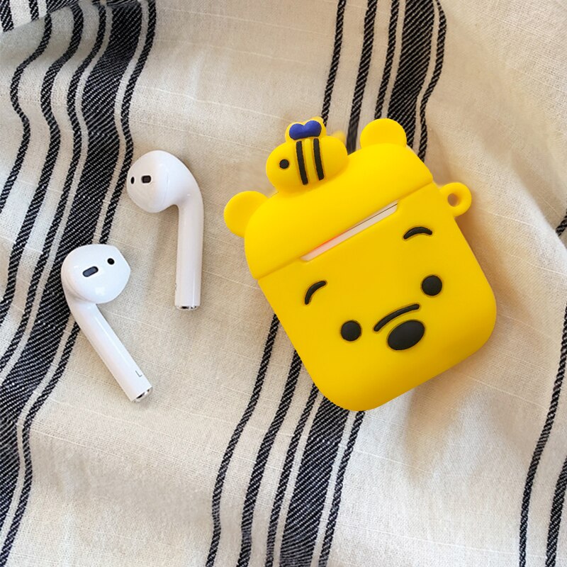 Funda bonita para AirPods 2 funda protectora de silicona de dibujos animados funda de aire para auriculares para cápsulas de aire auriculares funda de transporte