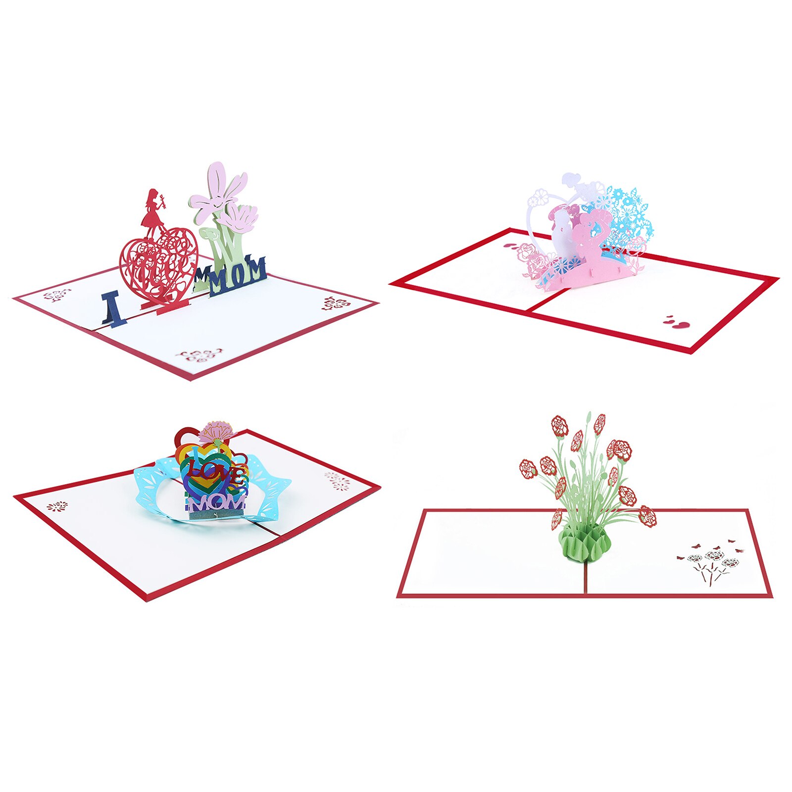 3D Pop Up Card Handmade 3D Happy Mothers Day Greeting Card Thank You Card-For Mom Wife Grandma Step-Mom Mother-In-Law