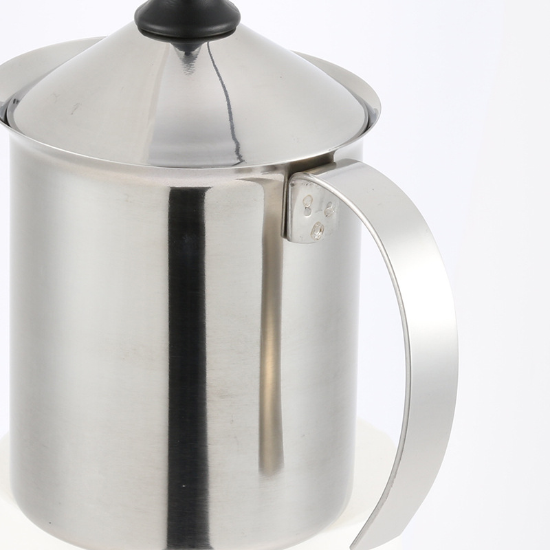 Stainless Steel Milking Machine Coffee Milk Foaming Cup 400ml, 600ml Milk Foaming Machine Manual Foaming Coffee Machine